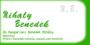 mihaly benedek business card